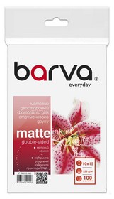Фотопапір матовий двосторонній 220 г/м2, 10x15 см, 100 арк Everyday Barva