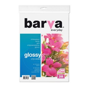 Фотопапір глянцевий 260 г/м2, A4, 20 арк Everyday Barva