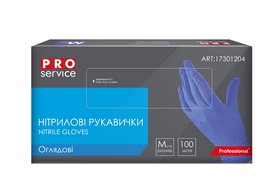 Рукавички нітрилові оглядові нестерильні неприпудрені, льодово-сині, 100шт/уп, M