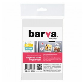 Фотопапір магнітний матовий 650 г/м2 (0.3 мм), 10x15 см, 20 арк Everyday Barva