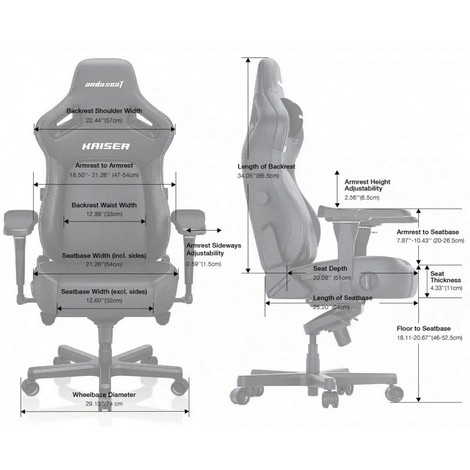 Кресло игровое Anda Seat Kaiser 4  Black PVC Size XL - №13