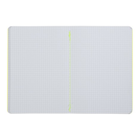 Книга записная NEON, А5, 80 листов, клетка, сшитая обложка PVC, желтая - №2