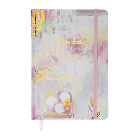 Книжка записная ABSTRACT, на резинке, А5, 96 л., клетка, светло-розовая