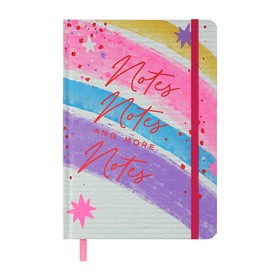 Книжка записная NEON, на резинке, А5, 96 л., клетка, офсет крем., тв.лам.обл., розовая