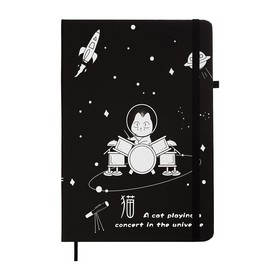 Книга записная COSMO на резинке, А5, 80 л., ячейка., синяя, KIDS LINE