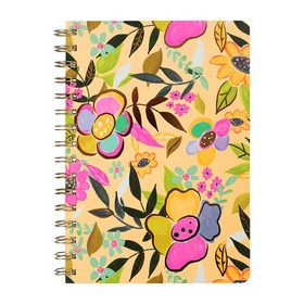 Книга для заметок COLORFUL, А5, 96 л., клетка, соч. картонная обложка, желтая