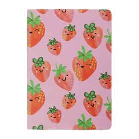 Книга для заметок FRUITS, В5, 32 листа, клеточка, прошитая обложка, малиновая