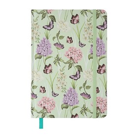 Книжка записная GENTLE, на резинке, А5, 96 л., клетка, офсет крем., тв.лам.обл., салатовая