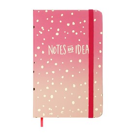 Книжка записная GRADIENT, на резинке, А6, 80 л., клетка., офсет крем., тв.лам.обл., розовый