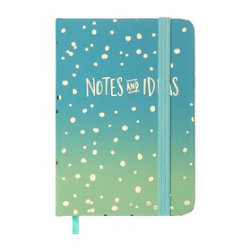 Книга записная GRADIENT, на резинке, А7, 80 л., клетка., офсет крем., тв.лам.обл., синяя