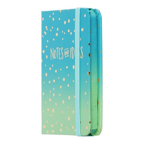 Книга записная GRADIENT, на резинке, А7, 80 л., клетка., офсет крем., тв.лам.обл., синяя - №2