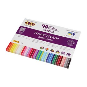 Пластилін CLASSIC 40 кольорів, 800г, KIDS Line