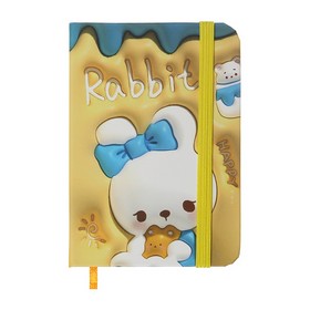 Книга записная YAMMY на резинке, А7, 80 л., ячейка, желтая, KIDS LINE
