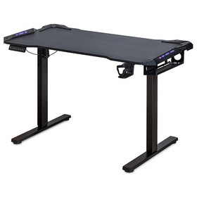 Стіл Mealux PowerDesk Carbon RGB з електрорегулюванням висоти
