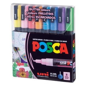 Набір маркерів uni POSCA Glitter Color, 0,9-1,3мм, 8 шт