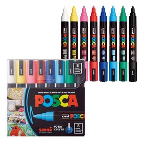 Набір маркерів uni POSCA,1,8-2,5мм, 8 шт