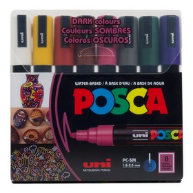 Набор маркеров uni POSCA Dark Color, 1,8-2,5мм, 8 шт.