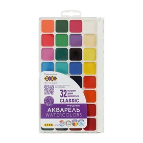 Акварель CLASSIC, 32 кольори, б/кіст., пласт. корпус, KIDS Line
