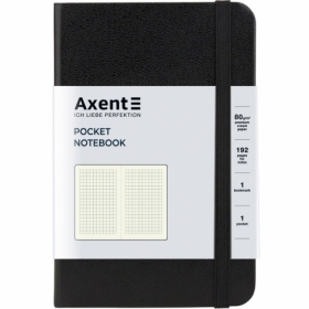 Книга записная Axent Partner, 9.5х14 см, 96 листов, клетка, черная