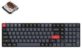 Клавіатура механічна Keychron K17 PRO 100Key, Gateron MX 2.0 Brown, WL/BT/USB-A, QMK, White Led, чорний