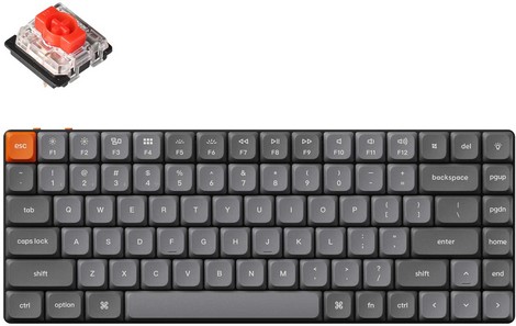 Клавиатура механическая Keychron K3 Max 84Key, Gateron MX 2.0 Red, WL/BT/USB-A, QMK, EN/UKR, White Led - №1
