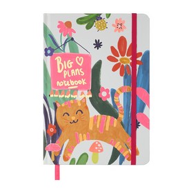 Книжка записная ANIMALS, на резинке, А5, 96 л., клет., белая, KIDS LINE