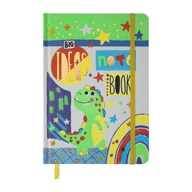 Книжка записная ANIMALS, на резинке, А5, 96 л., клет., салатовая, KIDS LINE