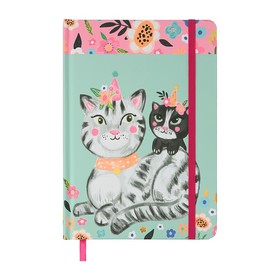 Книжка записная ANIMALS, на резинке, А5, 96 л., клет., мятная, KIDS LINE
