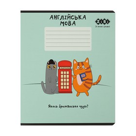 Тетрадь ученическая школьная CUTE CAT, 36л., клетка, английская, KIDS LINE