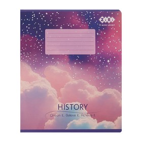 Тетрадь ученическая школьная CLOUDS, 36л., клетка, история, KIDS LINE