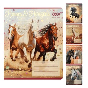 Тетрадь ученическая школьная HORSES, 24л., линия, KIDS LINE