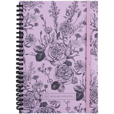 Блокнот на спирали карт. обл., А5,80 л,кл.,OS,Pink Roses - №1