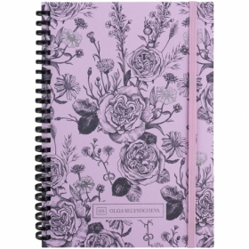 Блокнот на спирали карт. обл., А5,80 л,кл.,OS,Pink Roses