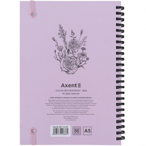 Блокнот на спирали карт. обл., А5,80 л,кл.,OS,Pink Roses - №4