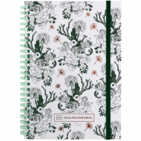 Блокнот на спирали карт. обл., А5,80 л,кл.,OS,Green birds