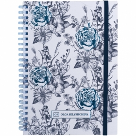 Блокнот на спирали карт. обл., А5,80 л,кл.,OS,Blue garden