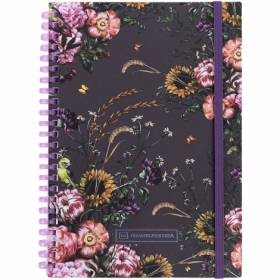 Блокнот на спирали карт. обл., А5,80 л,кл.,OS,Purple field