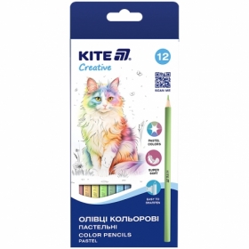Карандаши цветные, 12 шт. Kite Creative Pastel