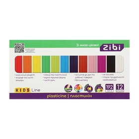 Пластилін 12 кольорів, 192г, KIDS Line