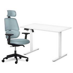 Комплект Mealux PowerDesk Lite White + Leo Air Plus Grey Blue 