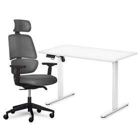 Комплект Mealux PowerDesk Lite White + Leo Air Plus Grey 