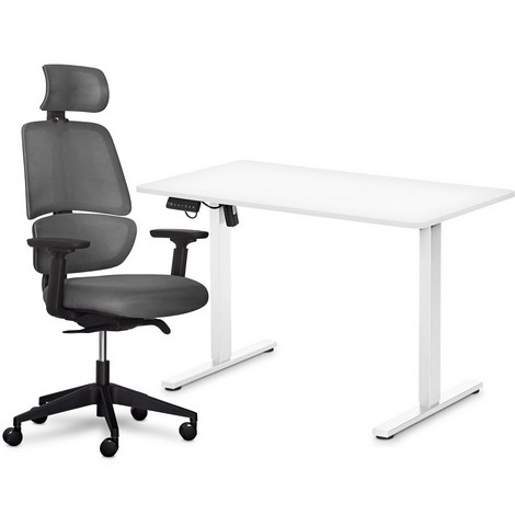 Комплект Mealux PowerDesk Lite White + Leo Air Plus Grey - №1
