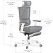 Кресло Mealux S6 Air Fabric Grey White - №9