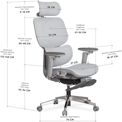 Кресло Mealux D2 Air Plus Grey - №2
