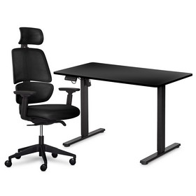 Комплект Mealux PowerDesk Lite Black + Leo Air Plus Black