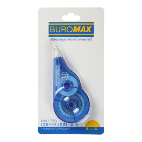 Корректор ленточный BUROMAX 5 мм х 6 м, голубой