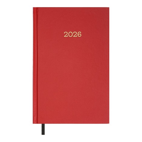 Ежедневник дат. 2026 SIMPLE, A5, красный, бумвинил - №1