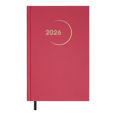 Ежедневник дат. 2026 MADAM, A5, малиновый, бумвинил - №1