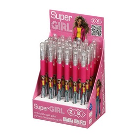 Ручка гелева пиши-стирай Super Girl з гумовим грипом, 0,5 мм, синя
