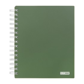 Коледж-блок на пружині MILITARY, В5 (170x205), 120 арк, клітинка, пластикова обкладинка, темно-зелений
